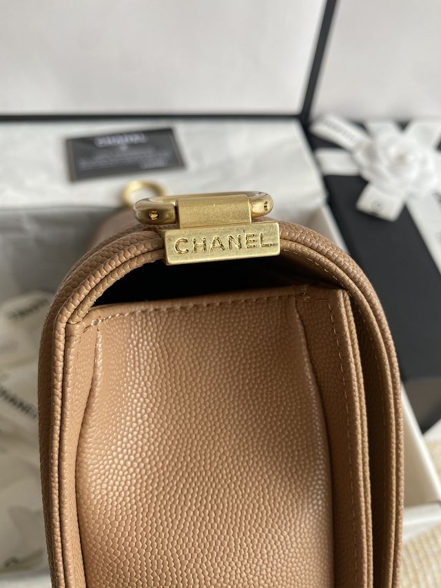 CC original fine grained calfskin medium boy handbag A67086 brown