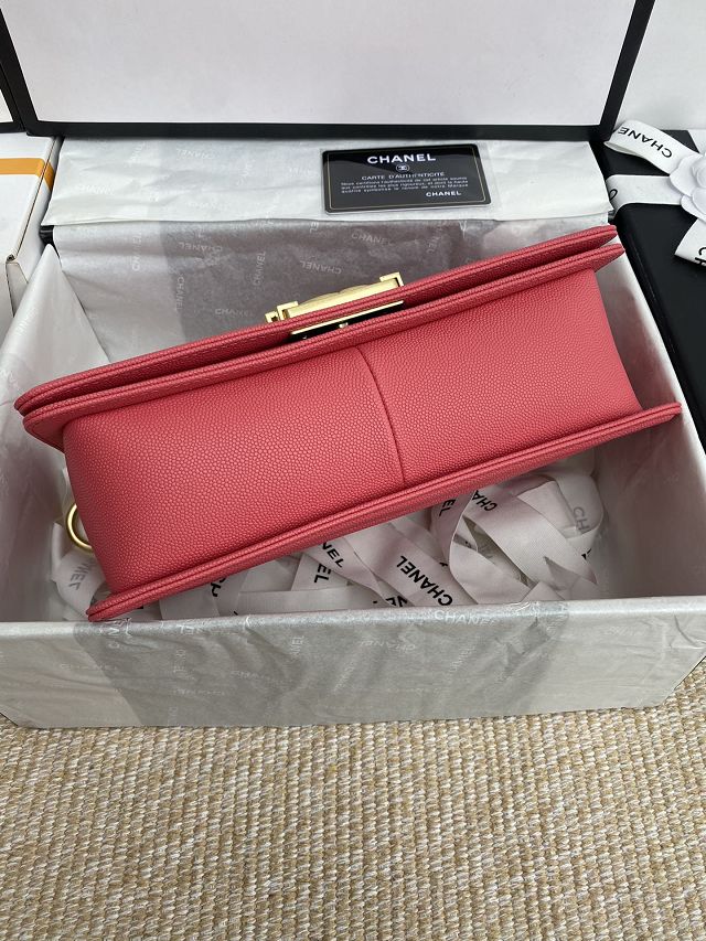 CC original fine grained calfskin medium boy handbag A67086 red