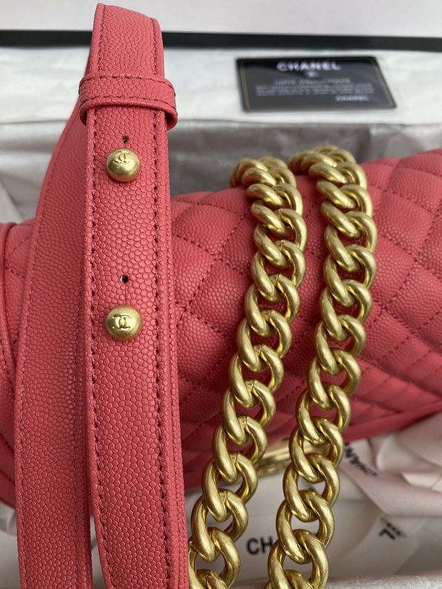 CC original fine grained calfskin medium boy handbag A67086 red