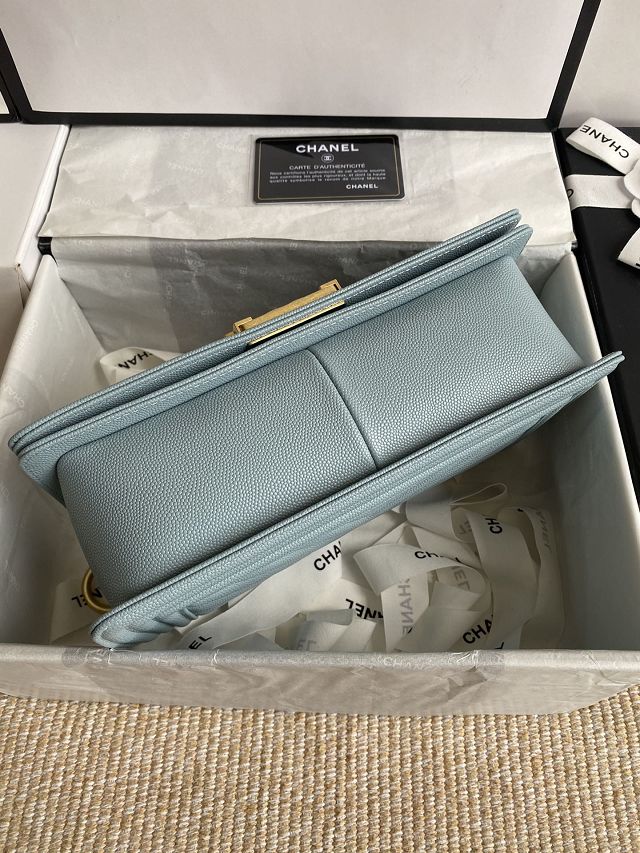 CC original fine grained calfskin medium boy handbag A67086-2 light blue