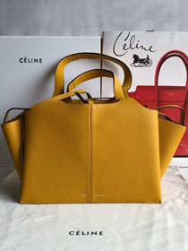 Celine original calfskin tri-fold shopping bag 179043 yellow