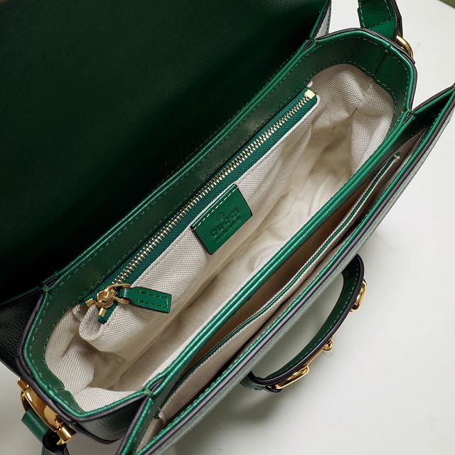 2022 GG original calfskin 1955 horsebit shoulder bag 602204 green