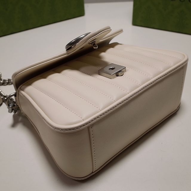 2022 GG original calfskin marmont mini top handle bag 583571 white
