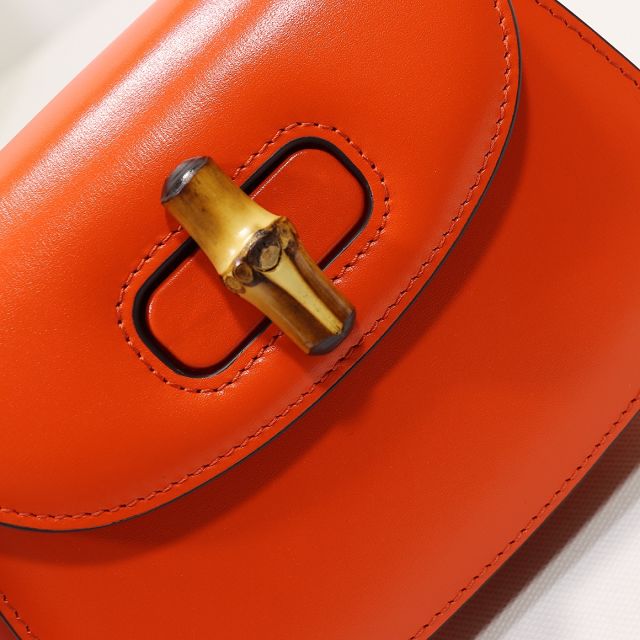2022 GG original calfskin mini top handle bag 686864 orange
