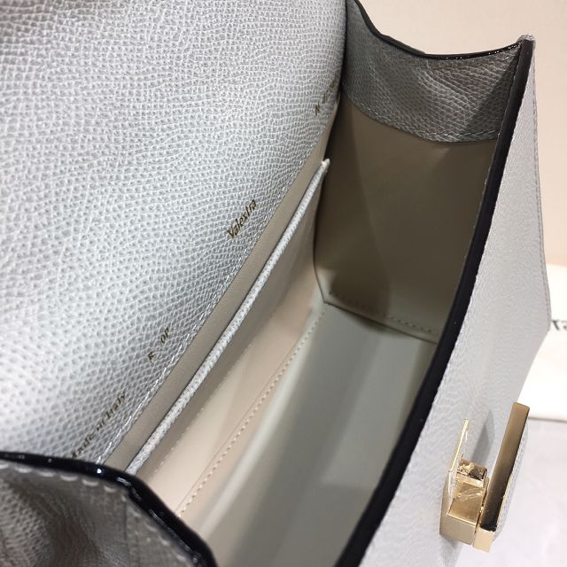 Valextra original calfskin iside mini bag 36028 light grey