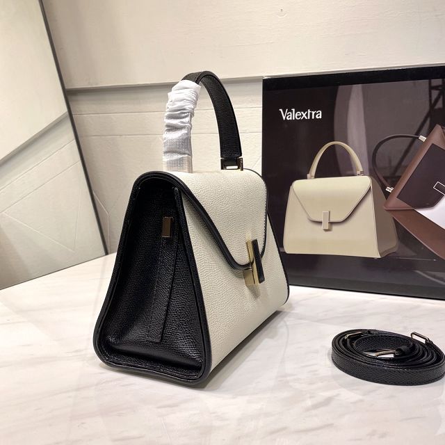 Valextra original calfskin iside mini bag 36028 white&black