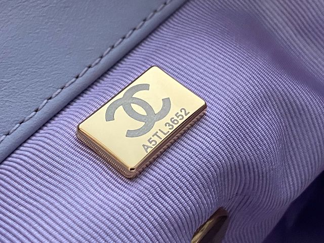 CC original calfskin medium 19 flap bag AS1161 light purple