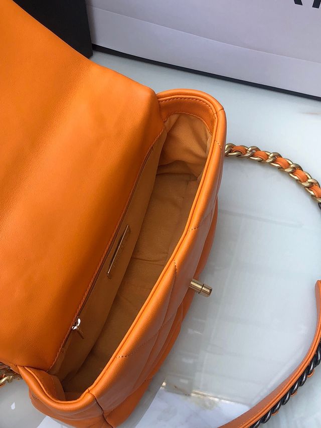 CC original lambskin 19 small flap bag AS1160 orange