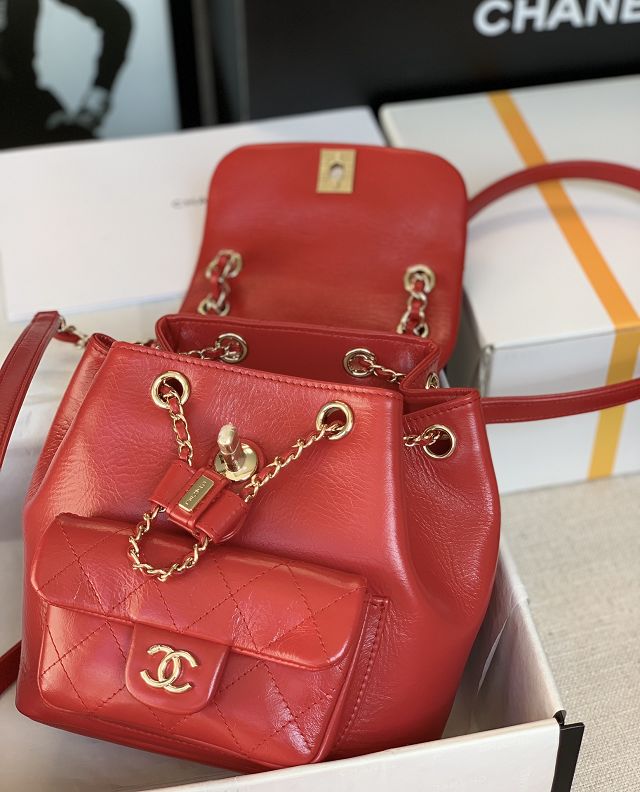 CC original calfskin mini backpack AS2908 red