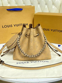 2022 Louis vuitton original mahina leather bella bucket bag M57070 arizona brown