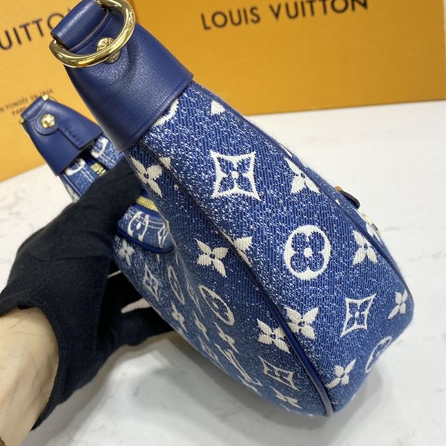 Louis vuitton original denim textile loop handbag M81166 blue