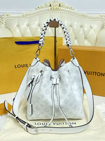 2022 Louis vuitton original mahina leather muria bucket bag M59554 white