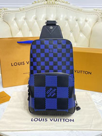 Louis vuitton original damier graphite avenue sling bag N50038 blue