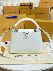 Louis vuitton original calfskin capucines BB handbag M53963 white