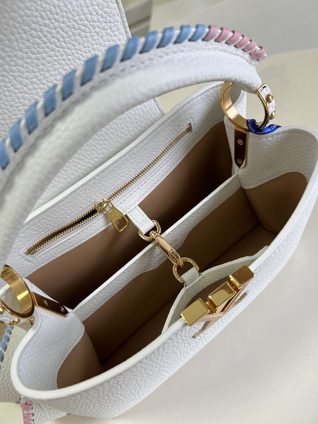 Louis vuitton original calfskin capucines BB handbag M57941 white