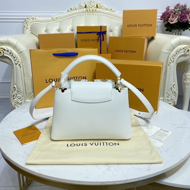 Louis vuitton original calfskin capucines BB handbag M59264 white