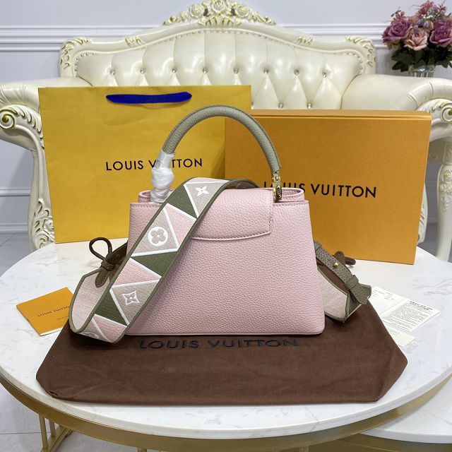 Louis vuitton original calfskin capucines BB handbag M59265 pink