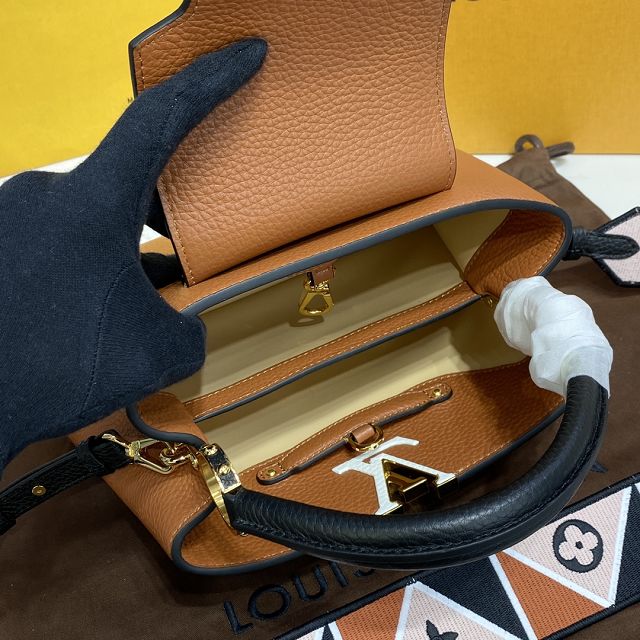 Louis vuitton original calfskin capucines BB handbag M59266 caramel
