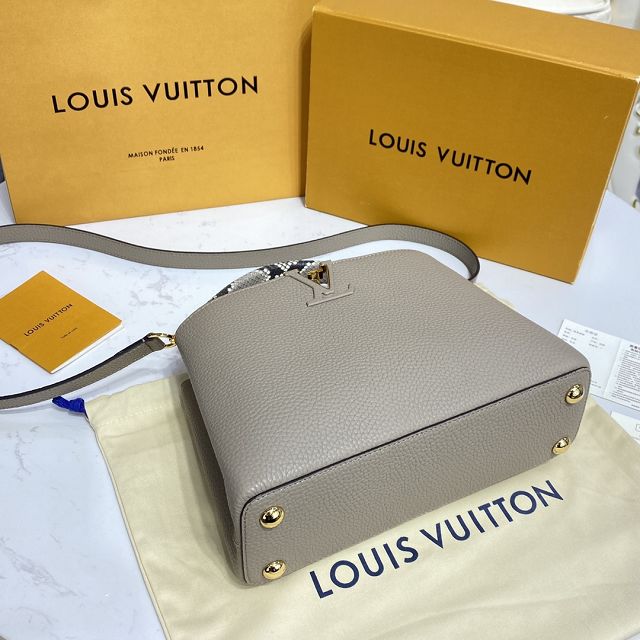 Louis vuitton original calfskin capucines BB handbag M59652 grey
