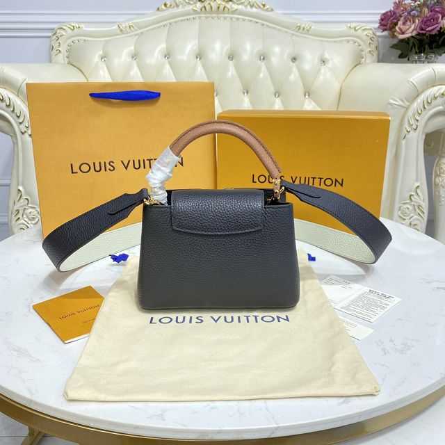 Louis vuitton original calfskin capucines mini handbag M55985 black