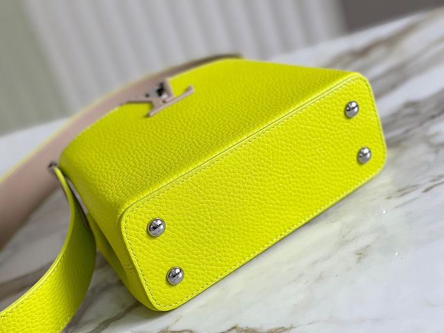 Louis vuitton original calfskin capucines mini handbag M55985 lemon yellow
