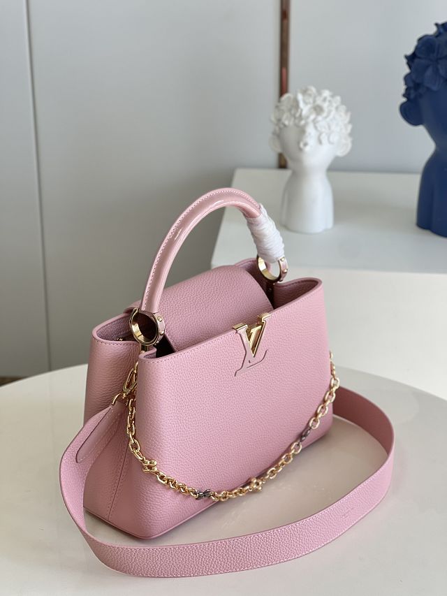 Louis vuitton original calfskin capucines mm handbag M48865 pink