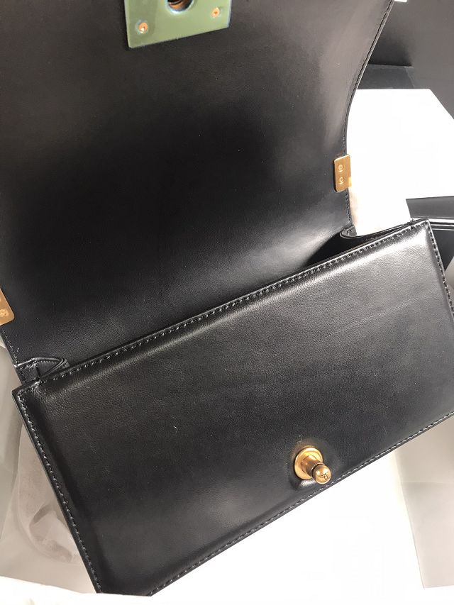 CC original python leather medium boy handbag A94804 black