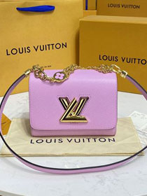 Louis vuitton original epi leather twist MM handbag M59405 pink