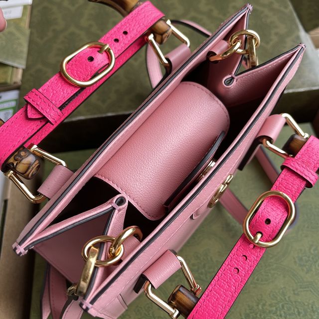 Top GG original calfskin diana mini tote bag 655661 pink