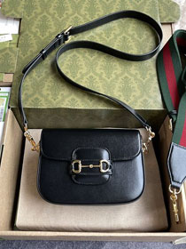 Top GG original calfskin horsebit 1955 mini bag 658574 black