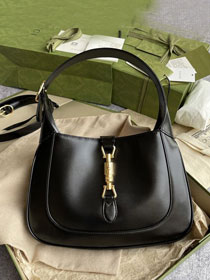 Top GG original calfskin jackie 1961 small shoulder bag 636709 black