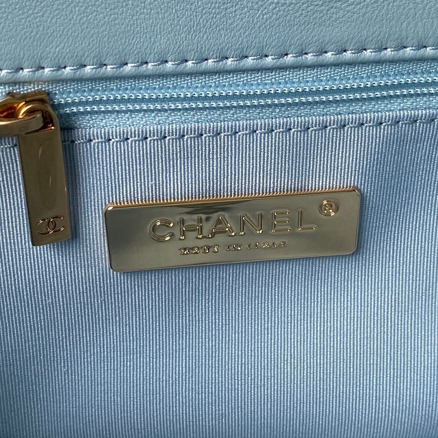 CC original lambskin 19 small flap bag AS1160 light blue