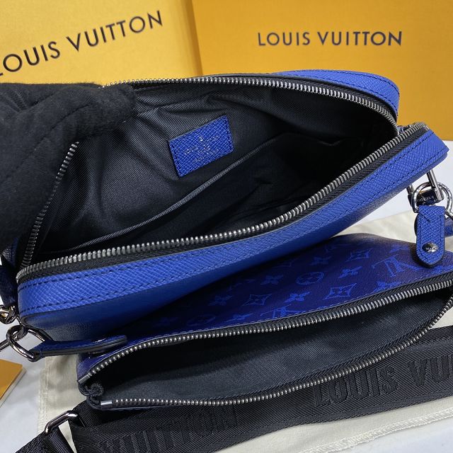 Louis vuitton original canvas trio messenger bag M30848 blue