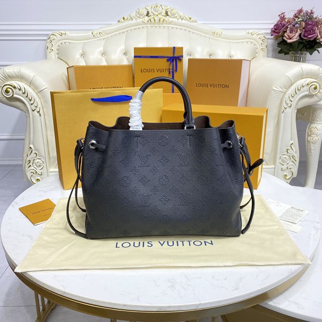 Louis vuitton original mahina leather bella tote bag M59200 black
