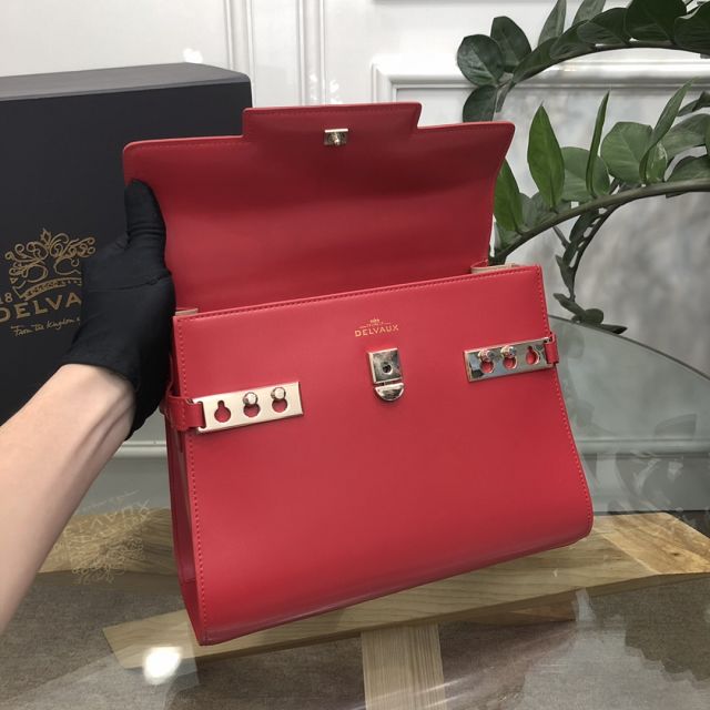 Delvaux original box calfskin tempete medium bag AA0562 red