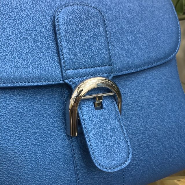 Delvaux original grained calfskin brillant bag MM AA0555 blue
