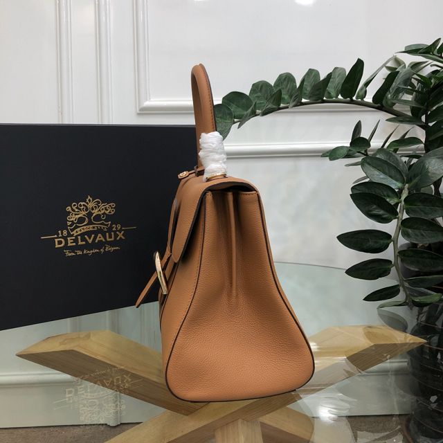 Delvaux original grained calfskin brillant bag MM AA0555 brown