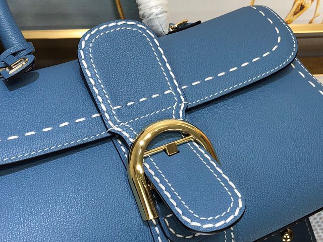 Delvaux original grained calfskin brillant small bag AA0417 denim blue