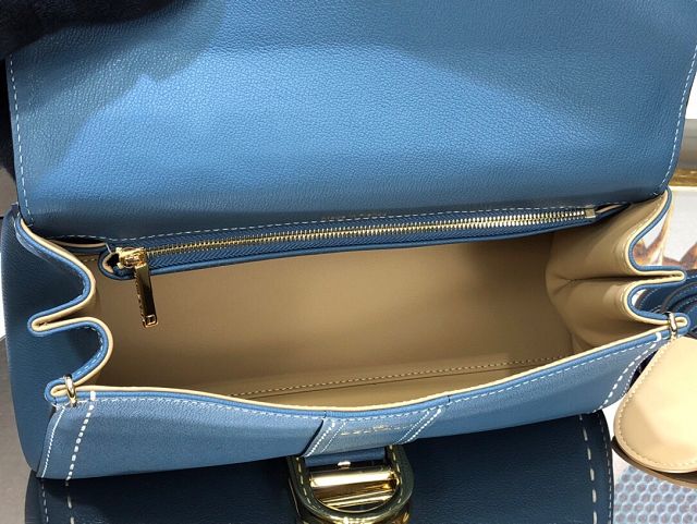 Delvaux original grained calfskin brillant small bag AA0417 denim blue
