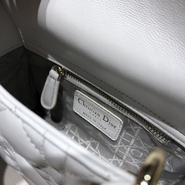 Dior original lambskin mini lady dior bag M0505-2 white