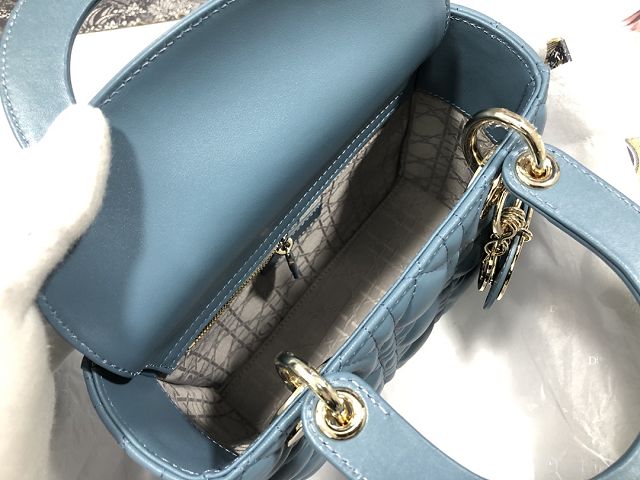 Dior original lambskin small my ABCdior bag M0538 denim blue