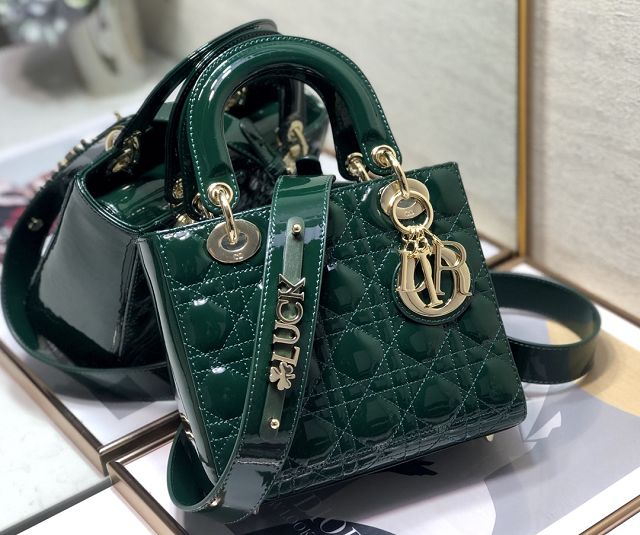 Dior original patent calfskin small my ABCdior bag M0538 green