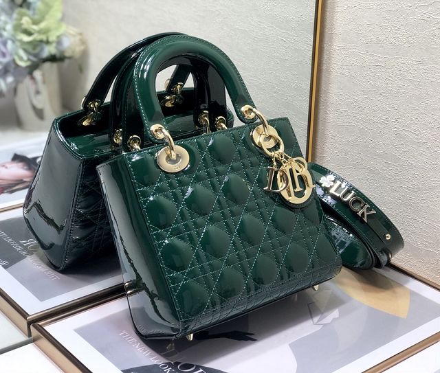 Dior original patent calfskin small my ABCdior bag M0538 green