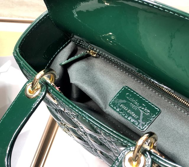 Dior original patent calfskin small my ABCdior bag M0538 green