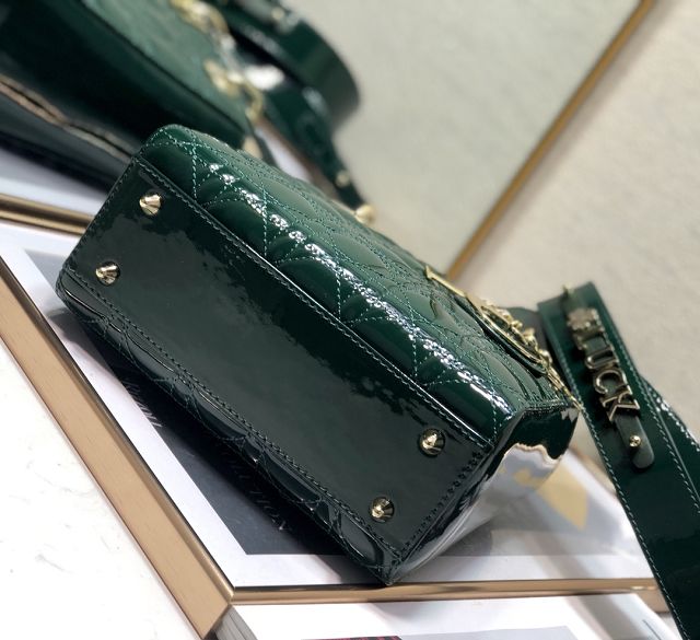 Dior original patent calfskin small my ABCdior bag M0538 green