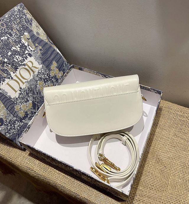 Dior original box calfskin bobby east-west bag M9327 white