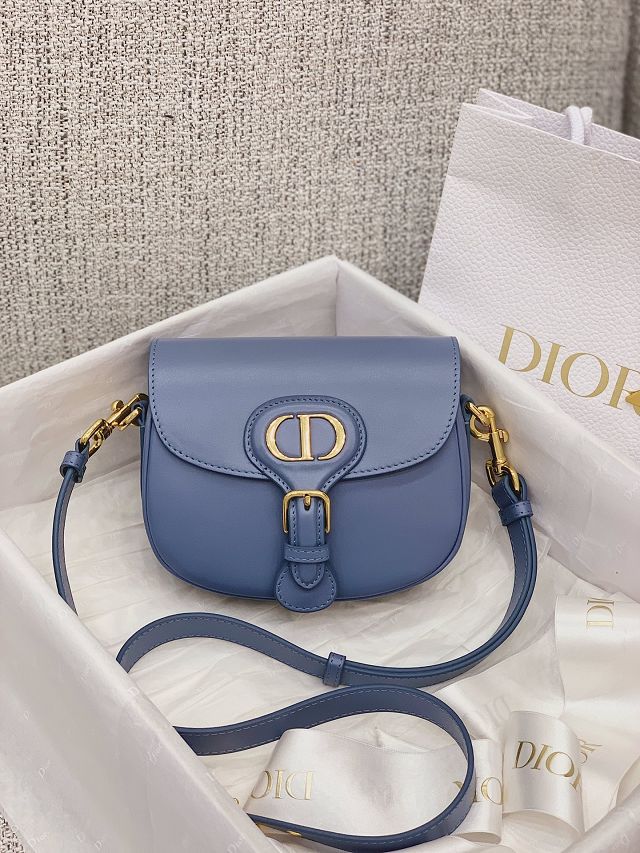 Dior original box calfskin medium bobby bag M9319 blue