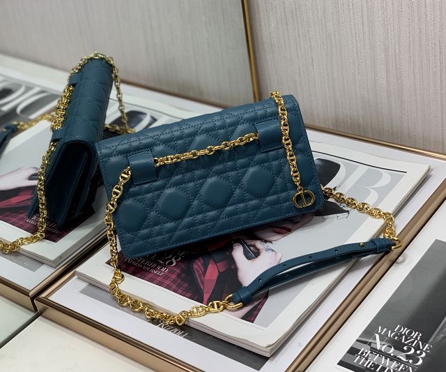 Dior original calfskin caro belt pouch S5091 blue