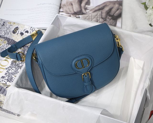 Dior original grained calfskin medium bobby bag M9319 blue