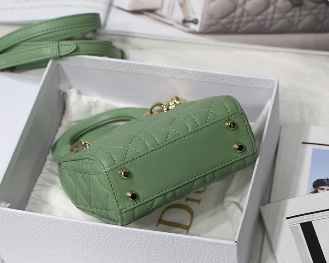 Dior original lambskin micro lady dior bag S0856 mint green